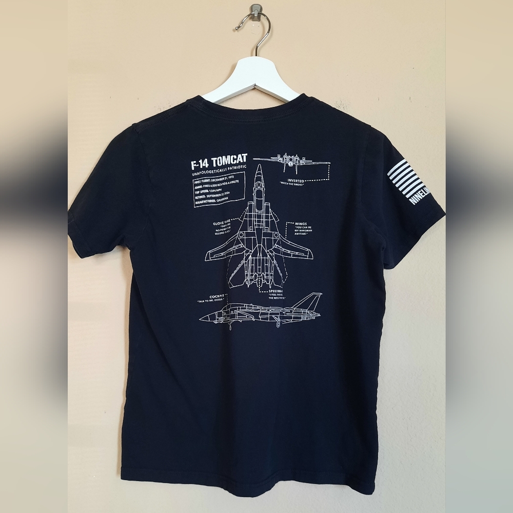 Black Nine Line Apparel T-Shirt F14 TOMCAT Plane Jet Pilot Air Force